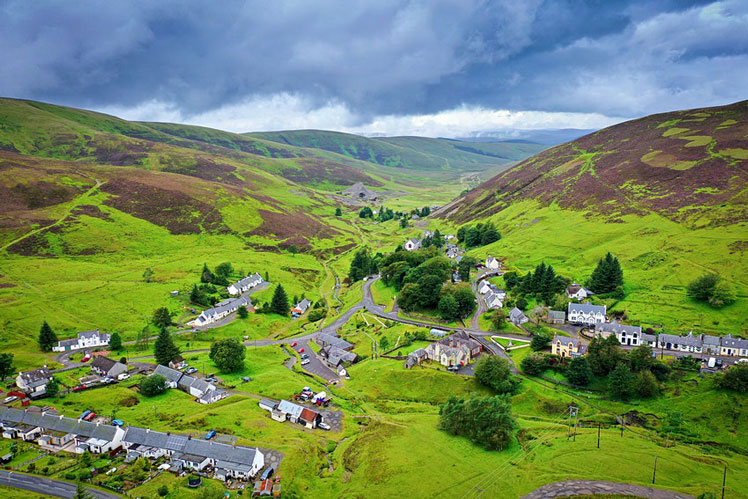 An aerial view of Scotland’s Highest Village ©Getty Images