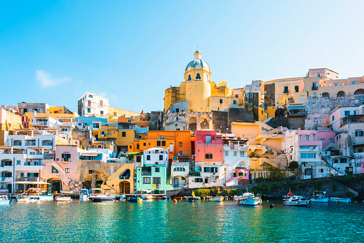 The vibrantly colorful island of Procida, in the Gulf of Naples, has just won the title of Italy's Capital of Culture for 2022 © Marco Bottigelli / Getty Images