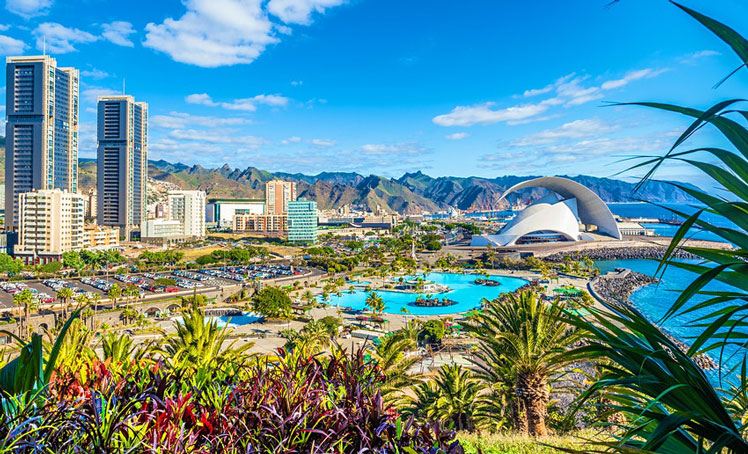 Parts of Spain, including Tenerife (pictured) now require proof of vaccination from individuals before allowing them to enter cafes, bars and restaurants © Shutterstock
