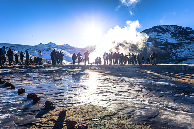 People surround the El Tatio geysers in the Atacama Desert ©RPBaiao/Shutterstock