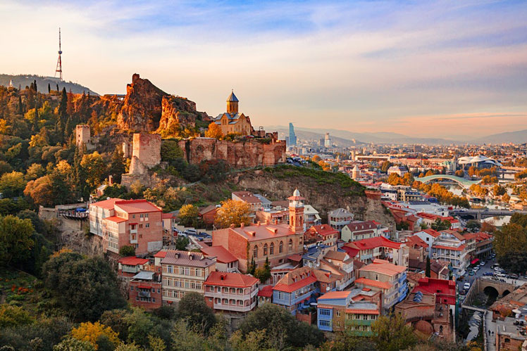 Sunset view of Old Tbilisi from the hill © MiGol / Shutterstock