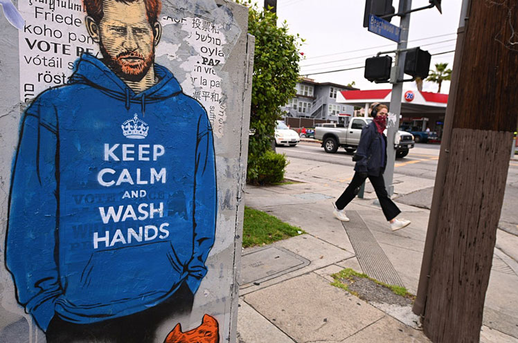 Street graffiti of Prince Harry, Los Angeles, California. ©Robyn Beck / AFP via Getty Images